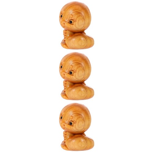 Wooden carved snake ornaments - wooden,