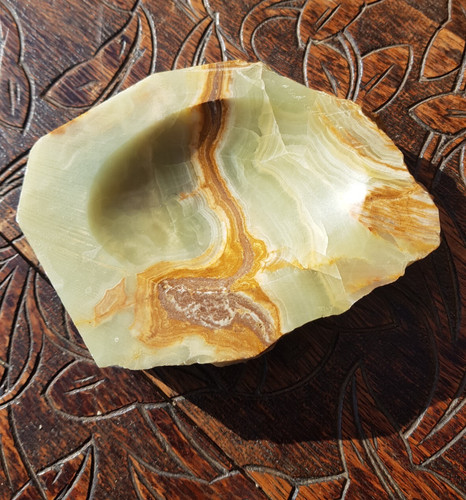 Onyx ashtray baize base - onyx, ashtray,