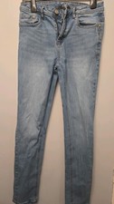 Mens Blue Denim Jeans 30 Inch Waist 30 Inch Leg Peacocks Great Condition