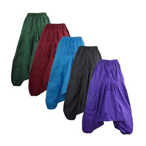 Plain cotton harem trousers - plain,