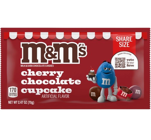 Cherry chocolate cupcake - m&m's,