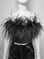 Black Ostrich Feather Sequin