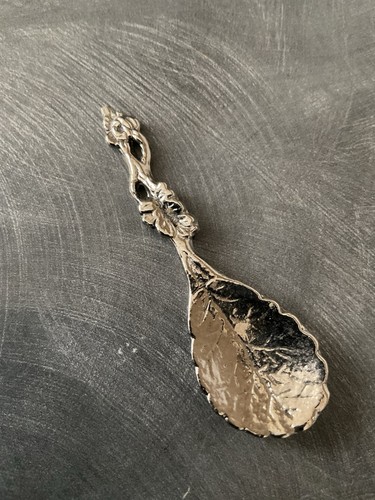 Silver naturalistic salt spoon - salt,
