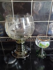 Vintage French Green Roemer Beehive Grape Hock Wine Glass Giant Very Large Prop