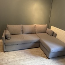 Corner Double Sofa Bed with Storage 3 Seater L Shape Grey Left/Right Reversible 