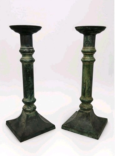 Antique brass candlestick - antique,