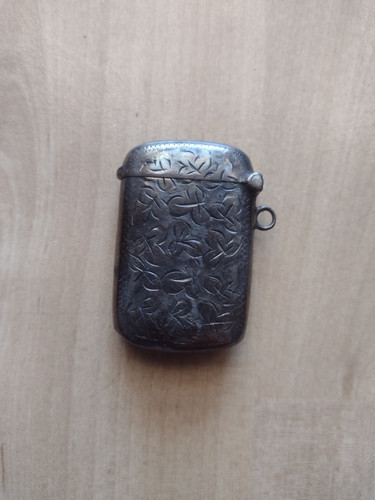 Vintage silver vesta matches - vintage,