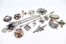 Scottish Jewellery Glass Agate Thistle Souvenir Miracle x 12