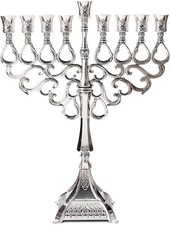 Silver Candle Holder Hanukiah