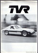 TVR Taimar 3000 Road Test 1978 UK Market Foldout Sales Brochure Autosport