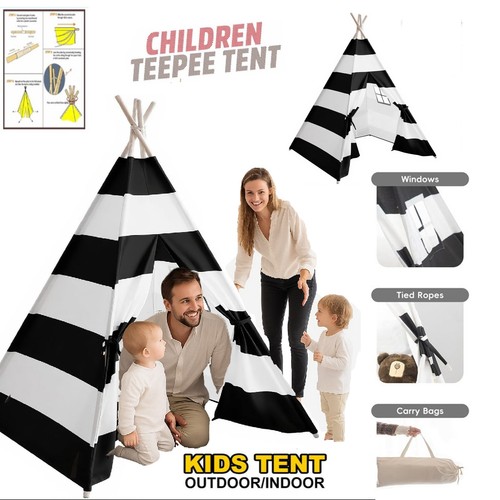 Kids teepee tent large canvas - kids,