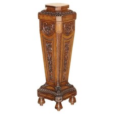 ANTIQUE VICTORIAN CORINTHIAN PILLAR PEDESTAL STAND DISPLAYING BUSTS ANTIQUES