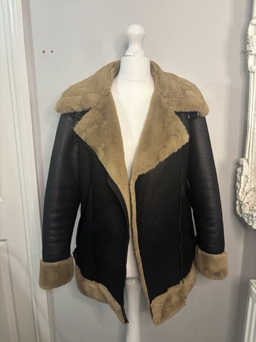 Black faux shearling - black,