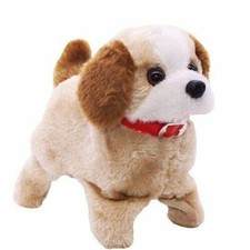 Toy Dog Barking, Flip Sit, and Walks New Beige White with black dots
