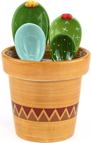 5pcs ceramic cactus measuring - 5pcs,