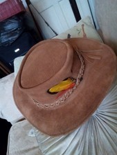 jakaroo Leather pig skin Australian cowboy hat . M.
