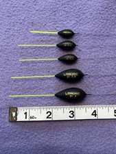 Fishing Pole Floats x 5 - Colmic / Mixed Sizes - Yellow Tips - Wire