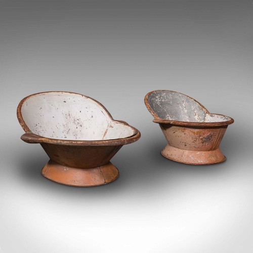 Two antique hip baths - antique,
