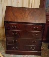 Antique Victorian Georgian Mahogany Bureau Desk with Secret Drawers