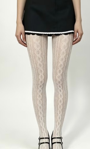 Ladies white tights mod - white,