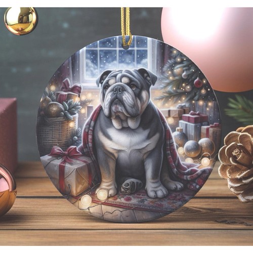 British bulldog christmas tree - bulldog,