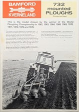 Bamford Kverneland 732 Mounted Ploughs Single Sheet Sales Brochure c 1977