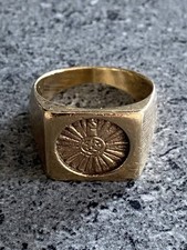 9ct solid gold mens signet - solid,