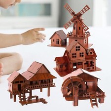 3D wooden puzzle house, wooden