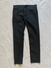 Mens, H&M, W30, Black Shiny Denim Jeans 