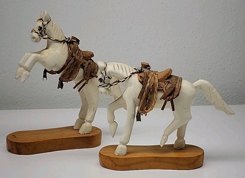 Hand carved wooden horses - wooden,