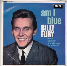 "RARE"..BILLY FURY..AM I BLUE E.P.EXCELLENT  1960 DECCA ROCK & ROLL 7"..DFE.8558