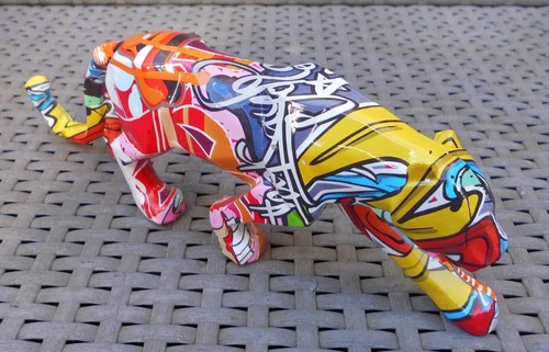 Bright coloured resin tiger - bright,
