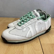 Acupuncture London White Green Trainers Size UK 6 Soho Low Top Y2K