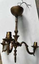 Old Victorian Style Brass 3  Arm Chandelier Light