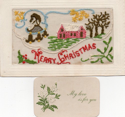 Ww1 patriotic embroidered silk - ww1,