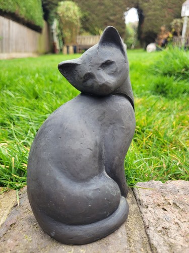 Cold cast bronze cat 15cm - cat,