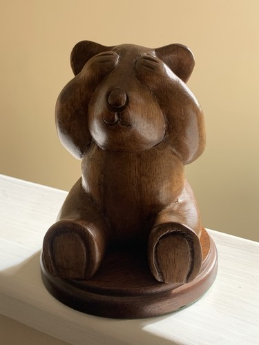 Hand carved solid - hand, teddy