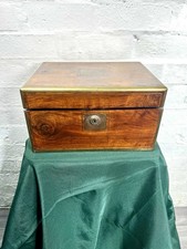 A 19th Century Antique  Walnut & Leather Writing Slope with Brass Banding