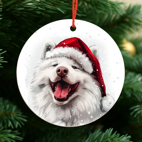 Samoyed christmas bauble - christmas,