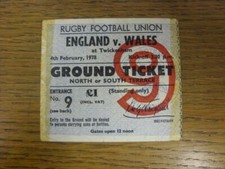 04/02/1978 Rugby Union Ticket