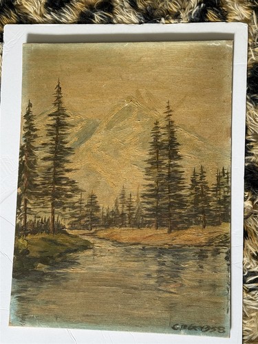 Vintage oil painting landscape - painting,