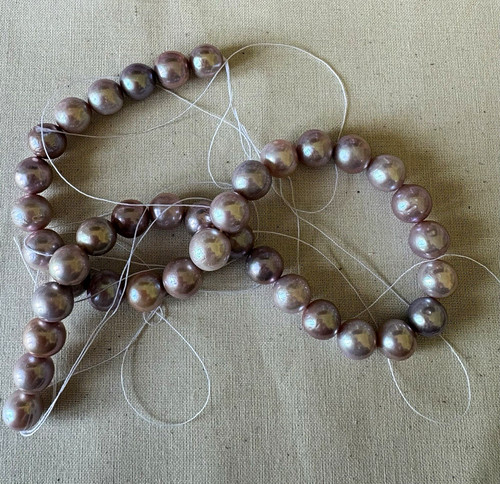 Purple round pearl beads - pearl,