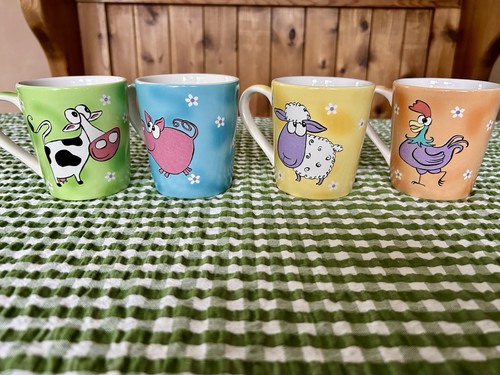 Vintage farmhouse mugs sheep - vintage,