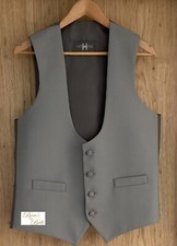 Dove Grey Scoop Neck Morning Waistcoat - Wedding / Ascot - SIZE 38" NEW
