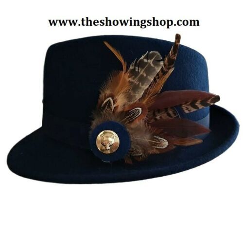 Navy wool feather lead - navy, rein/