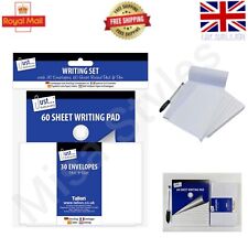 JUST STATIONERY WRITING SET INCLUDES 60 SHEET LINED PAPER 30 ENVELOPES AND PEN