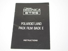 Bronica Polaroid Land Pack Film Back E Instuctions