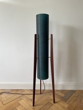 BLUE VINTAGE ROCKET LAMP TEAK