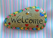 Hand painted pebble art stone