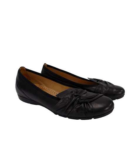 Gabor shoes black leather flat - gabor,